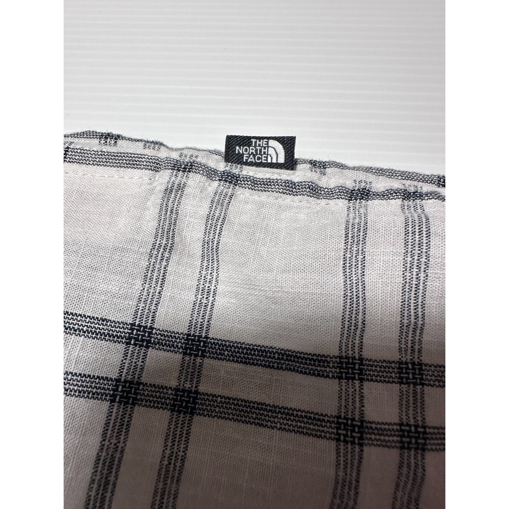 The North Face Mens XL Short Sleeve Button Up Shirt White Plaid 100% Cotton - Picture 9 of 10